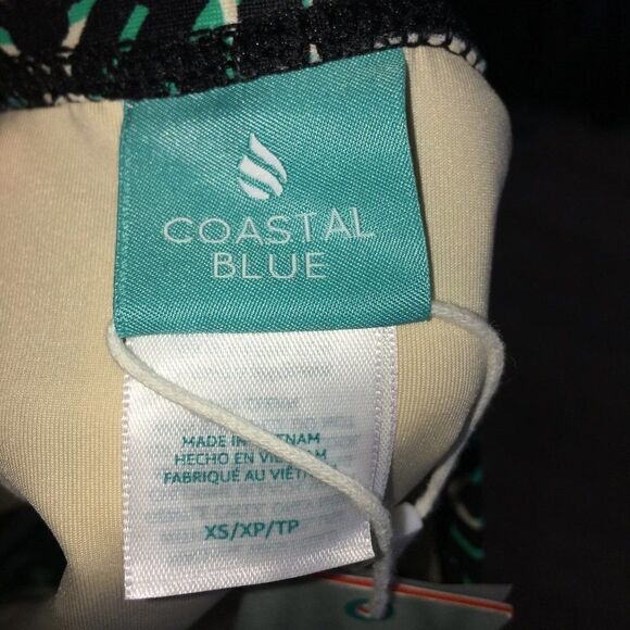 NWT Coastal Blue Green/Black Bikini Bottom XS - Picture 5 of 6